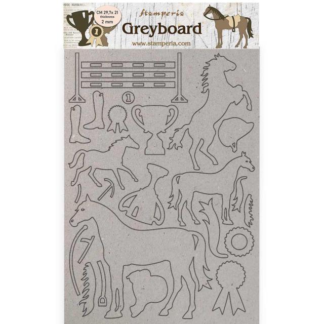 KLSPDA434 A4 Greyboard Romantic Horse Trophy