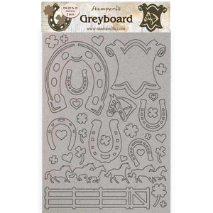 KLSPDA435 A4 Greyboard Romantic Horse Horseshoes