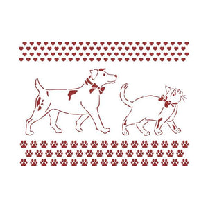 KSD312 Stencil D 20x15 DayDream Dog and Cat