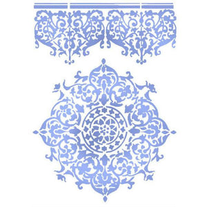 KSG356 Stencil G 21x29.7 Lace Center and Border