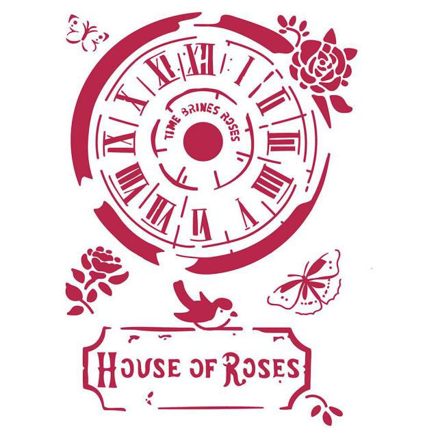 KSG442 Stencil G 21x29.7 Clock House of Roses