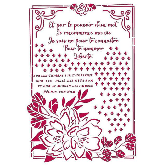 KSG457 Stencil G 21x29.7  Romantic Journal Flower With Frame