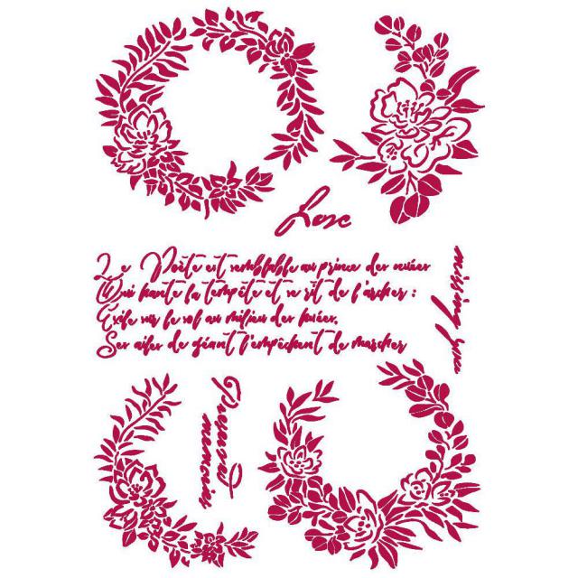 KSG461 Stencil G 21x29.7  Romantic Journal Garlands Love