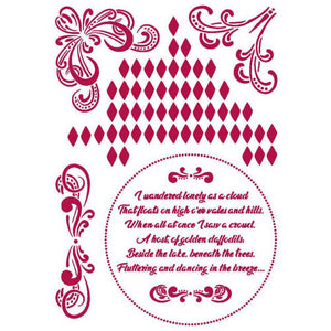 KSG464 Stencil G 21x29.7  Romantic Threads Corners