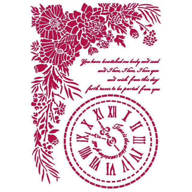 KSG465 Stencil G 21x29.7  Romantic Journal Clock