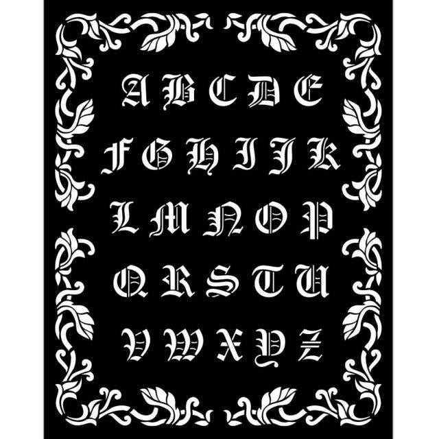 KSTD075 Thick Stencil 20x25 Sleeping Beauty Alphabet