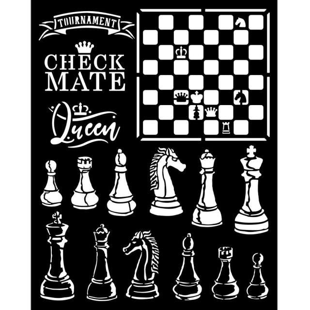 KSTD089 Thick Stencil 20x25 Alice Check Mate