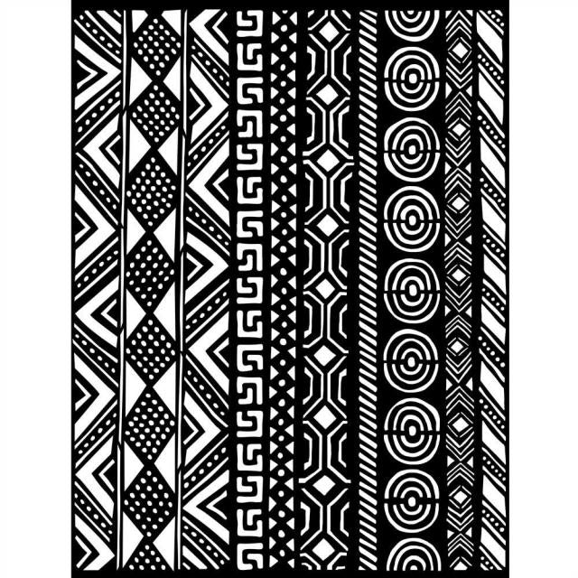 KSTD102 Thick Stencil 20x25 Savana Tribal Borders