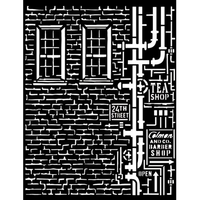 KSTD109 Thick Stencil 20x25 Sir Vagabond Aviator Wall and Pipes
