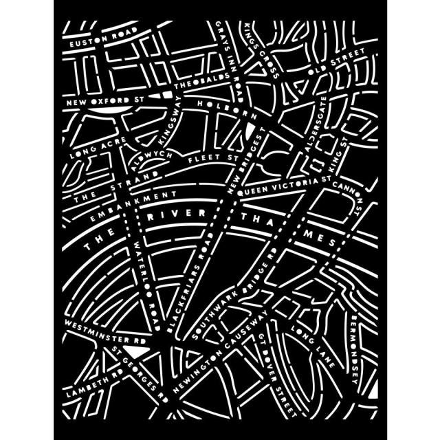 KSTD111 Thick Stencil 20x25 Our Way Street Map