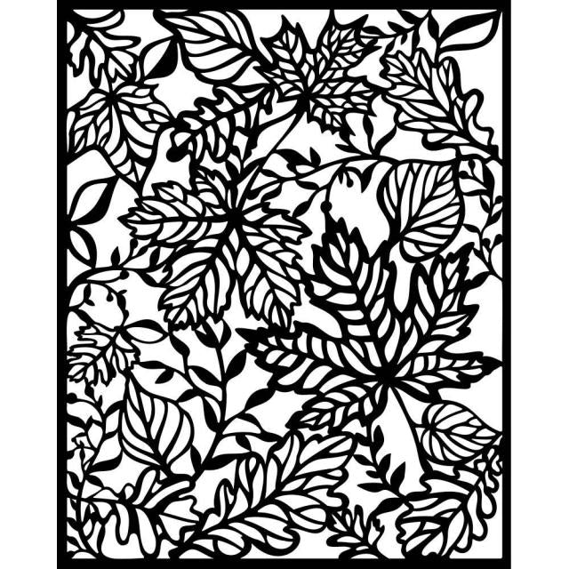 KSTD129 Thick Stencil 20x25 Magic Forest Leaves