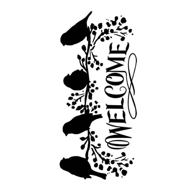 KSTDL04 Thick Stencil 12x25 Welcome Birds