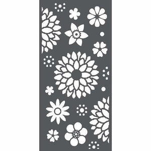 KSTDL22 Thick Stencil 12x25 Texture with Flowers