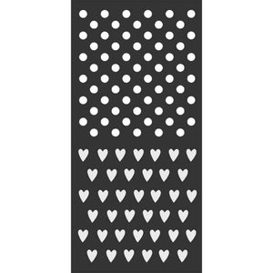 KSTDL29 Thick Stencil 12x25 Polka Dots and Little Hearts