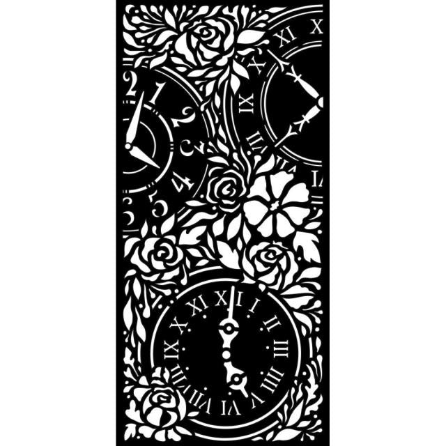 KSTDL57 Thick Stencil 12x25 Romantic Garden of Promises Clocks