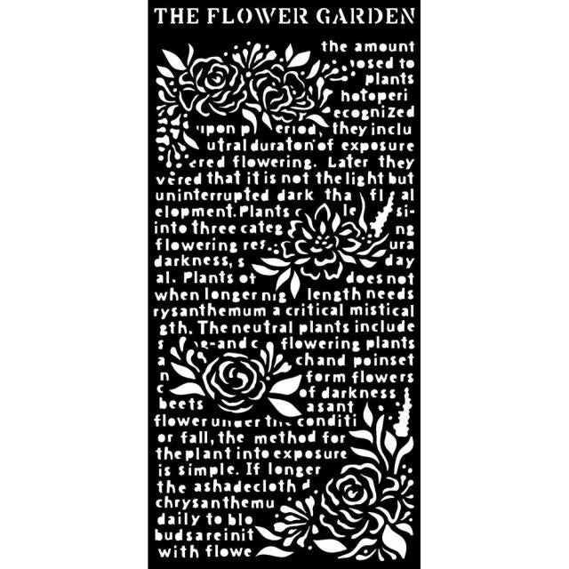 KSTDL61 Thick Stencil 12x25 Romantic Garden of Promises Flower Garden