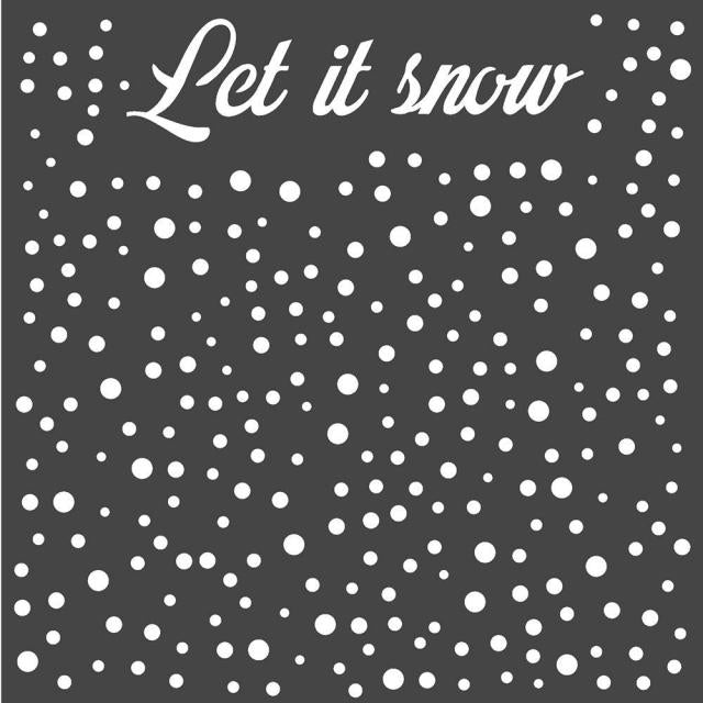 KSTDQ52 Thick Stencil 18x18 Let It Snow
