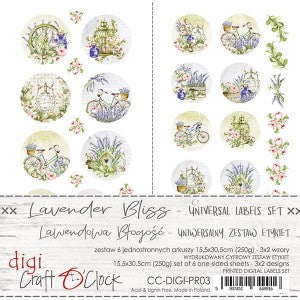 Lavender Bliss Digital Labels Set 6 x 12