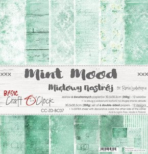 Basic Mint Mood 12 x 12 Double Sided Mixed Media