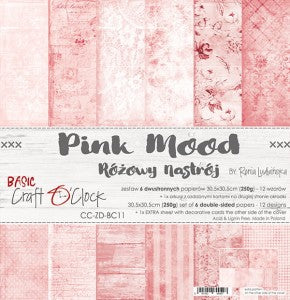 Basic Pink Mood 12 x 12 Double Sided Mixed Media