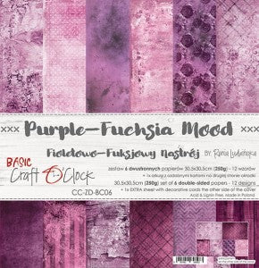 Basic Purple-Fuschia Mood 12 x 12 Double Sided Mixed Media
