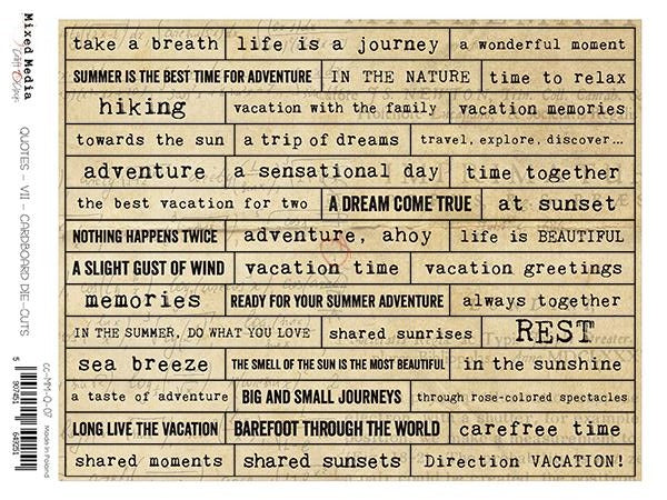 Quotes VII Mixed Media Cardboard Die Cuts 5 x 8