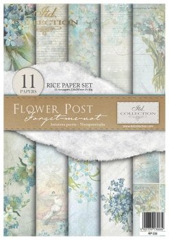 RP036 Rice Paper A4 ITD Set/11 Flower Post Forget-Me-Not