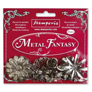 SBA380 Metal fantasy Flower - 18 pieces