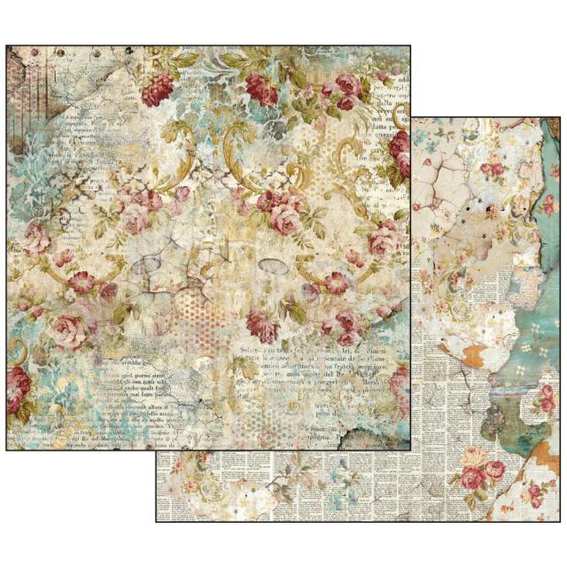 SBB520 Double Sided Single Sheet Time is an Illusion Floral Texture