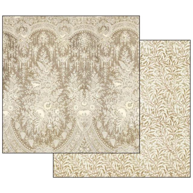 SBB529 Double Sided Single Sheet Old Lace Texture Beige Background
