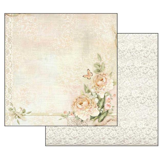 SBB552 Double Sided Single Sheet Peony and Laces