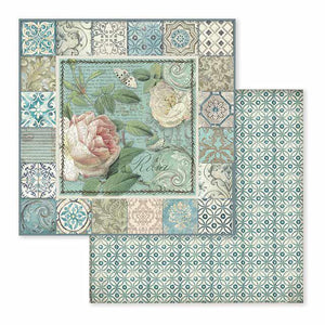 SBB606 Double Sided Single Sheet Azulejo Frame with Rose