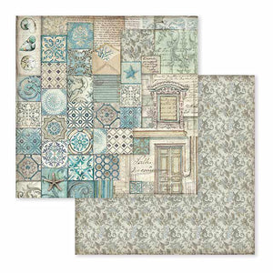 SBB607 Double Sided Single Sheet Azulejo Patchwork