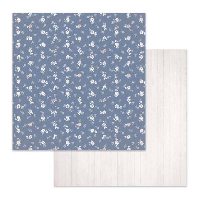SBB620 Double Sided Single Sheet Texture Flowers on Blue