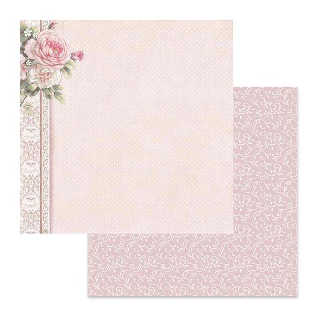 SBB625 Double Sided Single Sheet Polka Dots With Pink Border