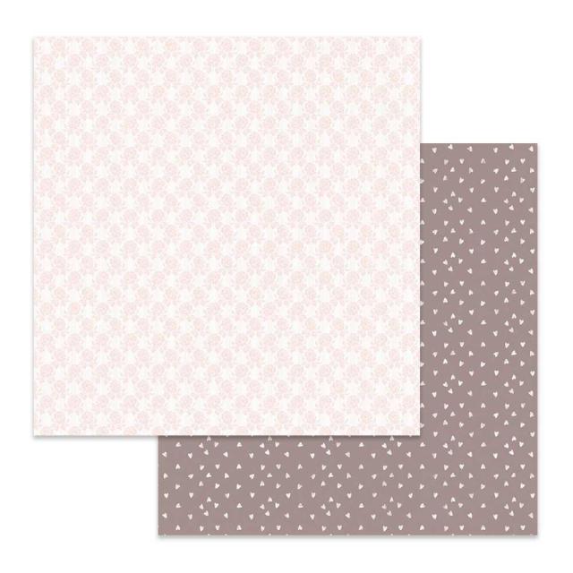 SBB640 Double Sided Single Sheet Texture White Flowers on Pink