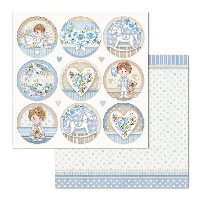 SBB685 Double Sided Single Sheet Little Boy Round