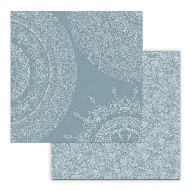 SBB692 Double Sided Single Sheet Mandala Sections Light Blue