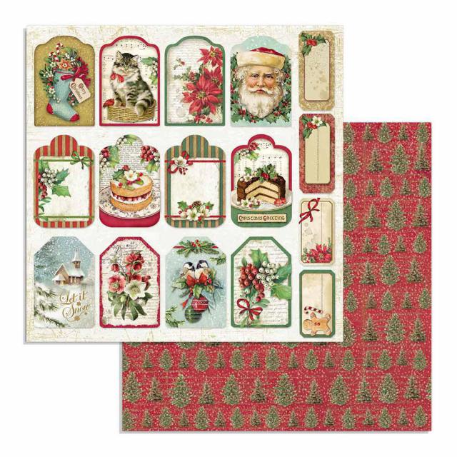 SBB706 Double Sided Single Sheet Classic Christmas Tag