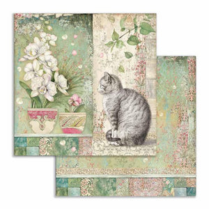 SBB752 Double Sided Single Sheet Cat and Vase
