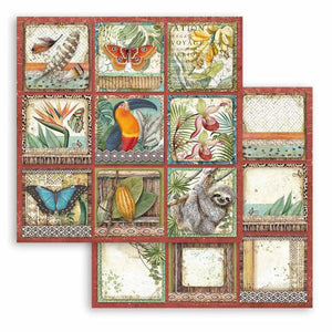 SBB767 Double Sided Single Sheet Amazonia Square Tags