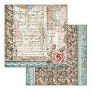 SBB770 Double Sided Single Sheet Passion Roses and Music
