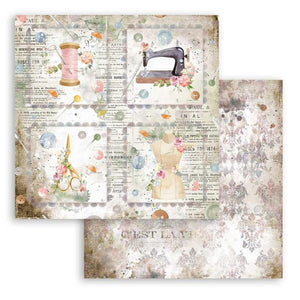 SBB792 Double Sided Single Sheet Romantic Threads Cards