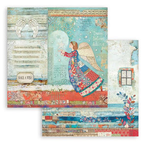 SBB807 Double Sided Single Sheet Christmas Patchwork Angel
