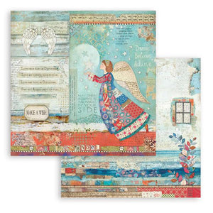 SBB807 Double Sided Single Sheet Christmas Patchwork Angel