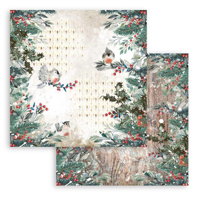 SBB827 Double Sided Single Sheet Romantic Christmas Birds