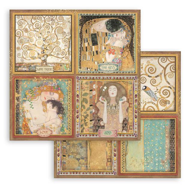 SBB835 Double Sided Single Sheet Klimt 4 Cards