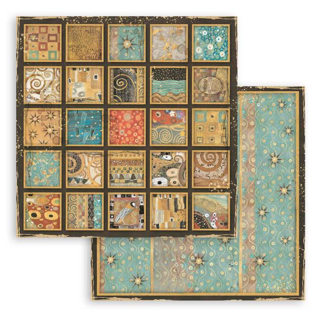 SBB838 Double Sided Single Sheet Klimt Square Textures