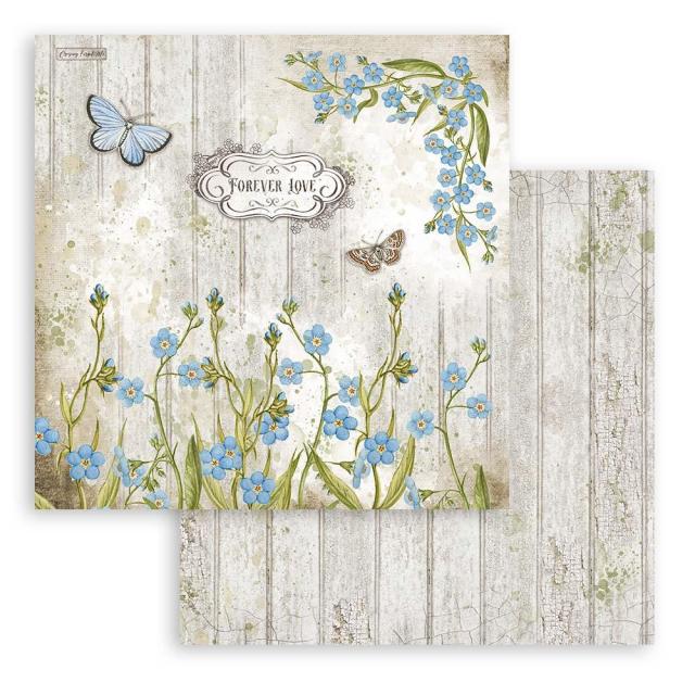 SBB861 Double Sided Single Sheet Romantic Garden House Columbine