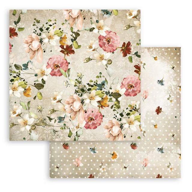 SBB869 Double Sided Single Sheet Romantic Garden of Promises Flower Pattern